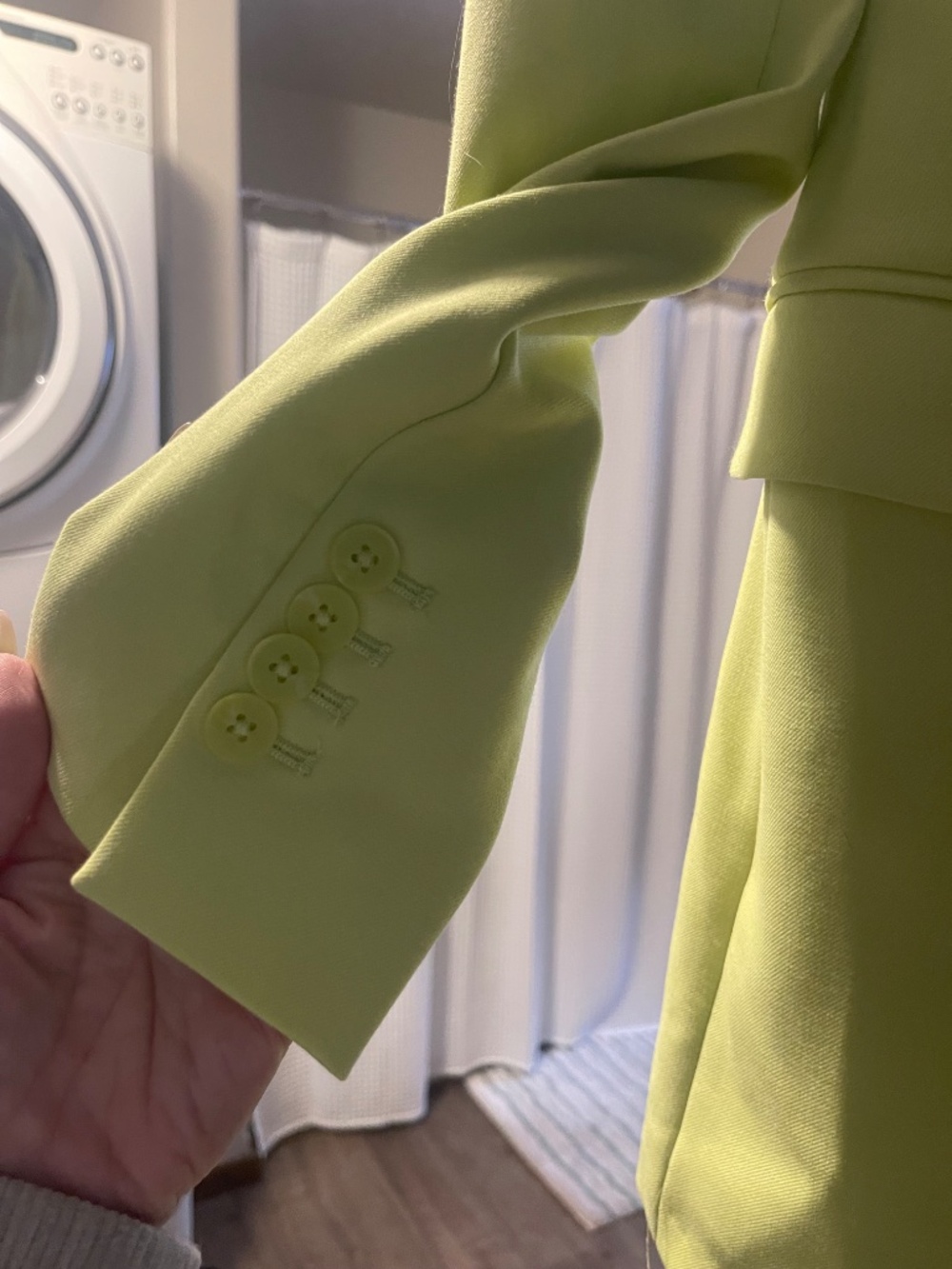 EXPRESS Chartreuse double breasted blazer - NWT - Picture 6 of 7
